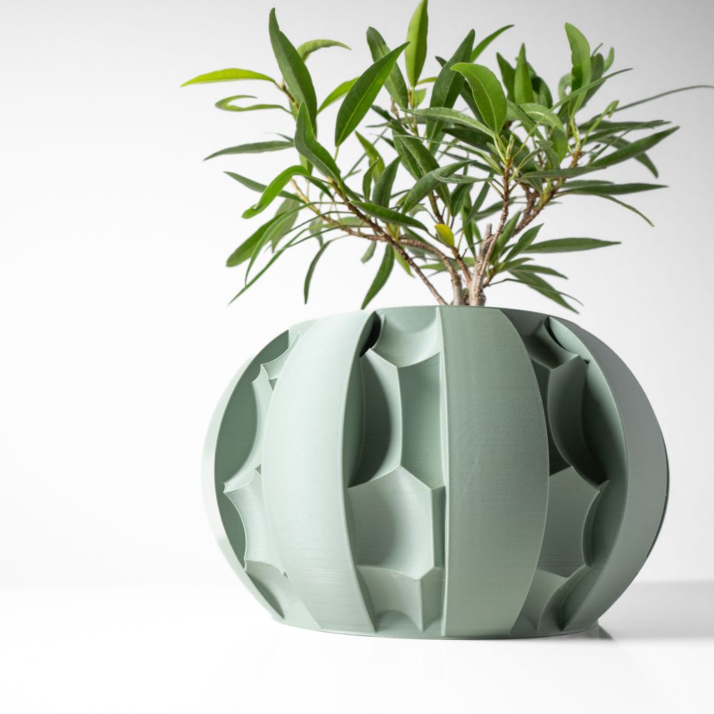 Cache-pot Erna imprimé en 3D - pot de fleurs design 12 cm, décoration intérieure contemporaine, fabriqué en France — impression 3D par Manu3D