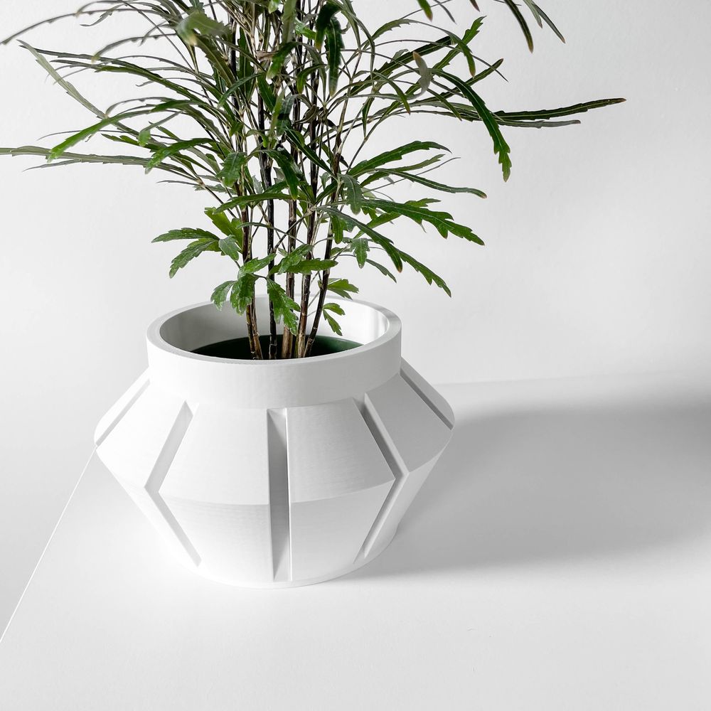 Cache-pot Erno imprimé en 3D - pot de fleurs design 12 cm, décoration intérieure contemporaine, fabriqué en France — impression 3D par Manu3D