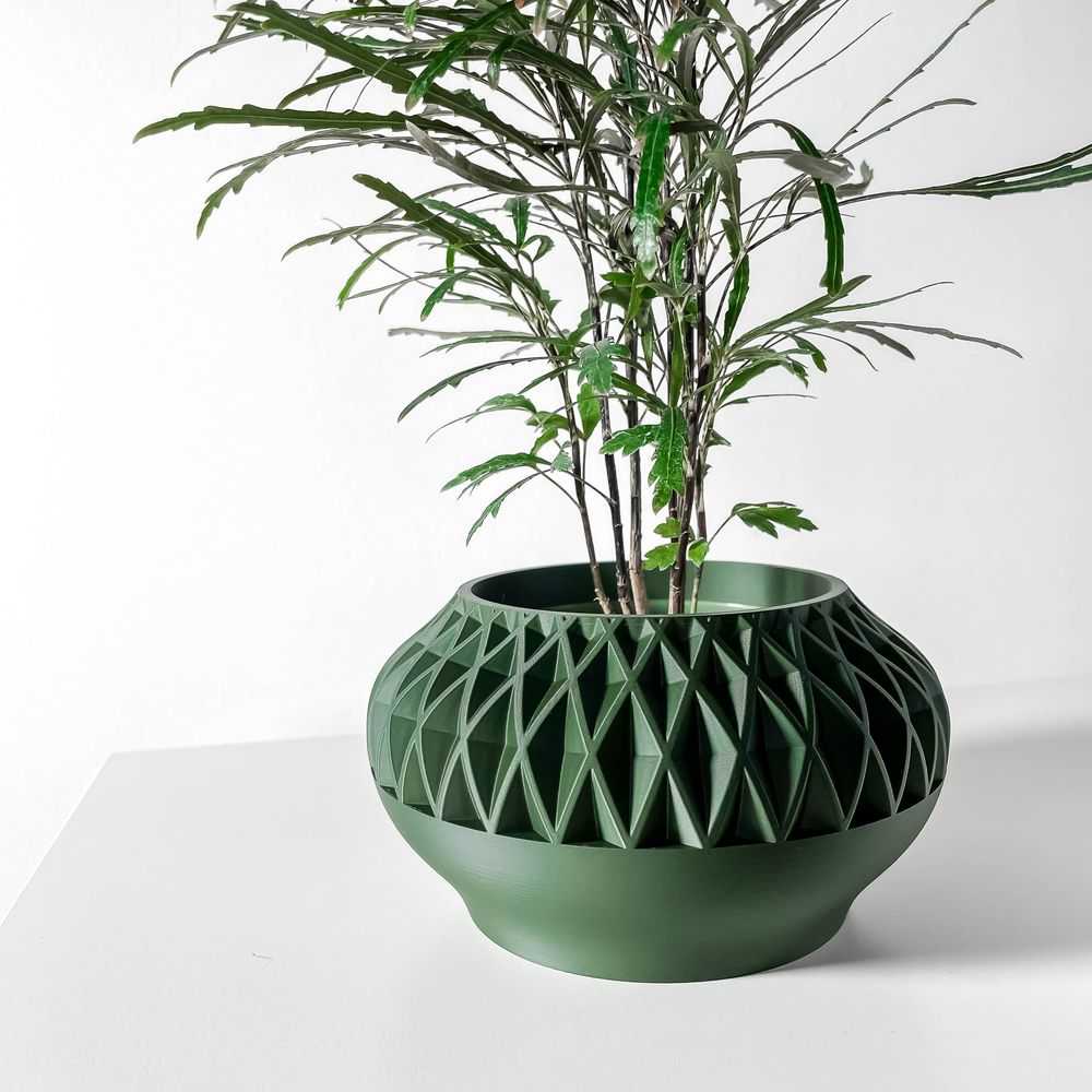 Cache-pot Ersos imprimé en 3D - pot de fleurs design 18 cm, décoration intérieure contemporaine, fabriqué en France — impression 3D par Manu3D