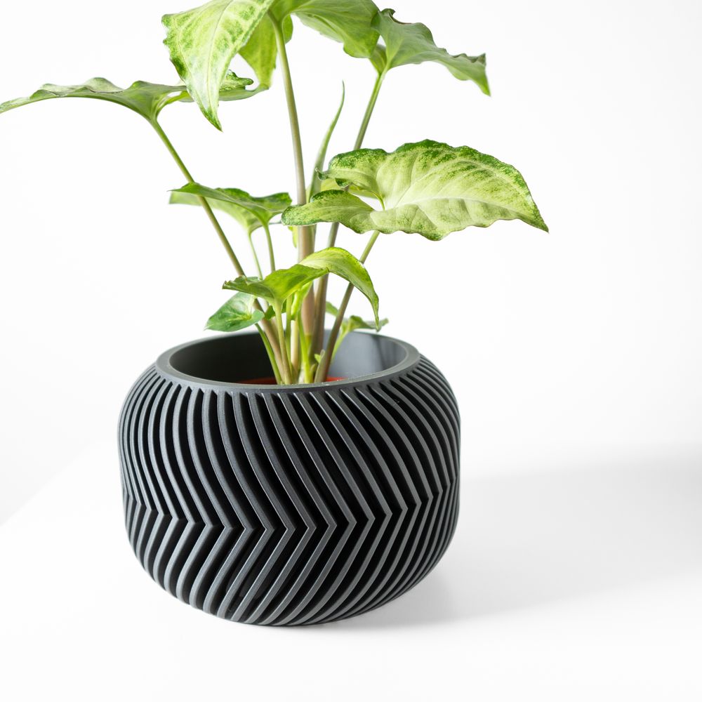 Cache-pot Ervon imprimé en 3D - pot de fleurs design 11 cm, décoration intérieure contemporaine, fabriqué en France — impression 3D par Manu3D