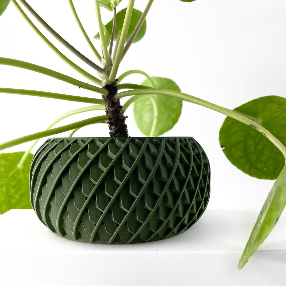 Cache-pot Evlar imprimé en 3D - pot de fleurs design 15 cm, décoration intérieure contemporaine, fabriqué en France — impression 3D par Manu3D