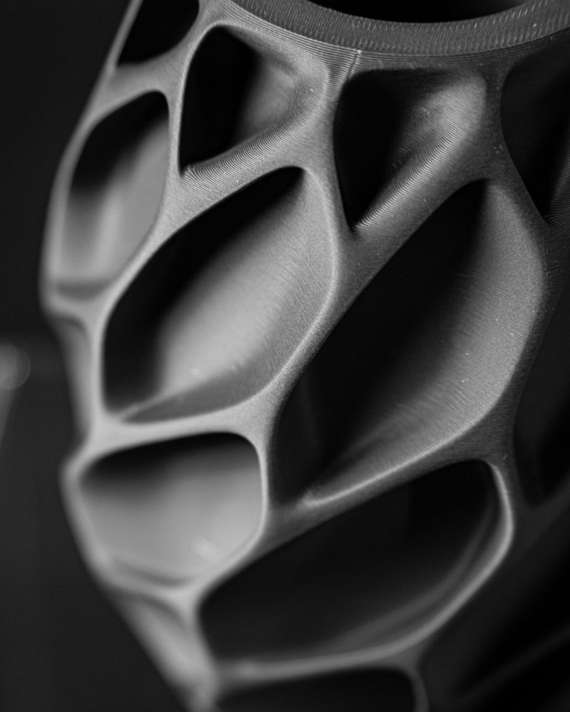 Vase Exo imprimé en 3D - vase à fleurs design 20 cm, décoration intérieure contemporaine, fabriqué en France — impression 3D par Manu3D