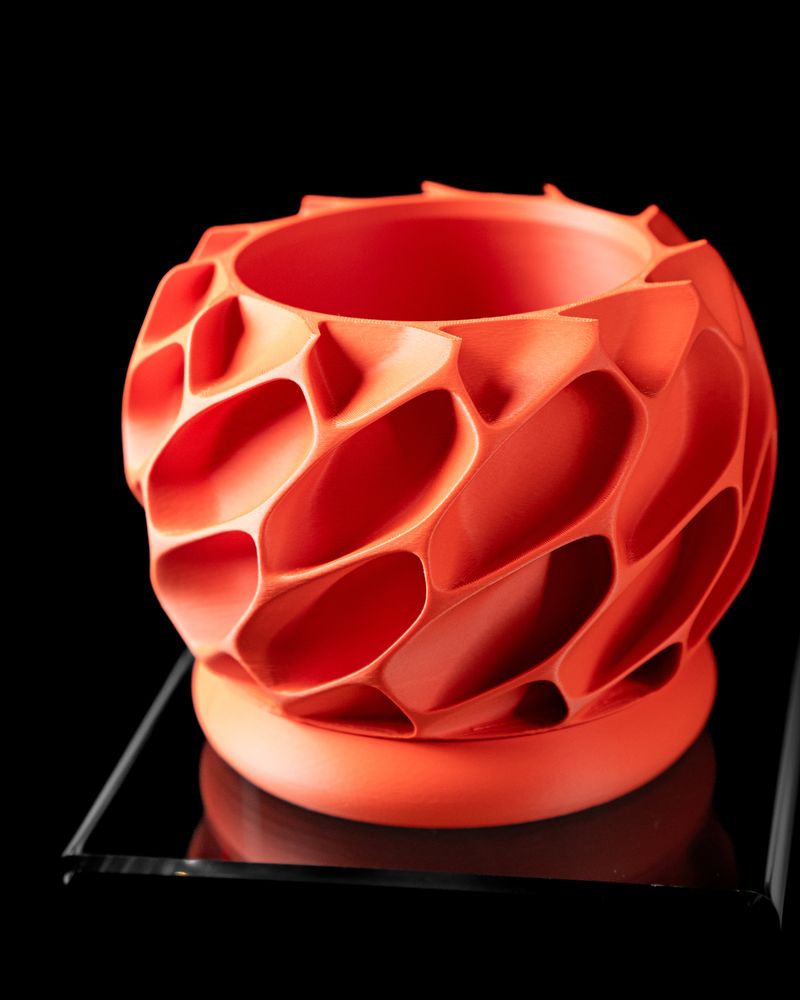Cache-pot Exo imprimé en 3D - pot de fleurs design 17 cm, décoration intérieure contemporaine, fabriqué en France — impression 3D par Manu3D