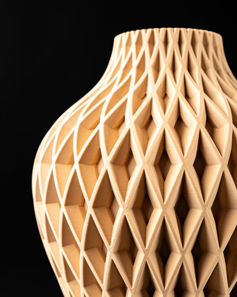 Vase Anvi imprimé en 3D - vase à fleurs design 20 cm, décoration intérieure contemporaine, fabriqué en France — impression 3D par Manu3D