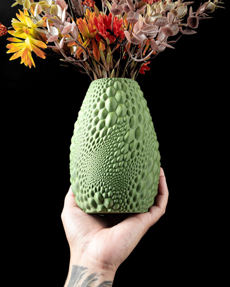 Vase Gato imprimé en 3D - vase à fleurs design 20 cm, décoration intérieure contemporaine, fabriqué en France — impression 3D par Manu3D