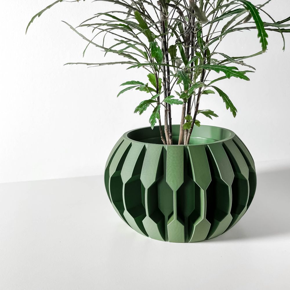 Cache-pot Gervi imprimé en 3D - pot de fleurs design 17 cm, décoration intérieure contemporaine, fabriqué en France — impression 3D par Manu3D