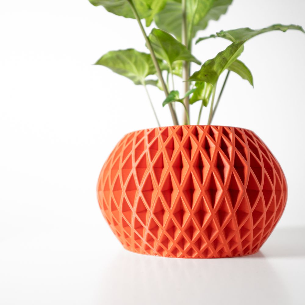Cache-pot Gisar imprimé en 3D - pot de fleurs design 17 cm, décoration intérieure contemporaine, fabriqué en France — impression 3D par Manu3D