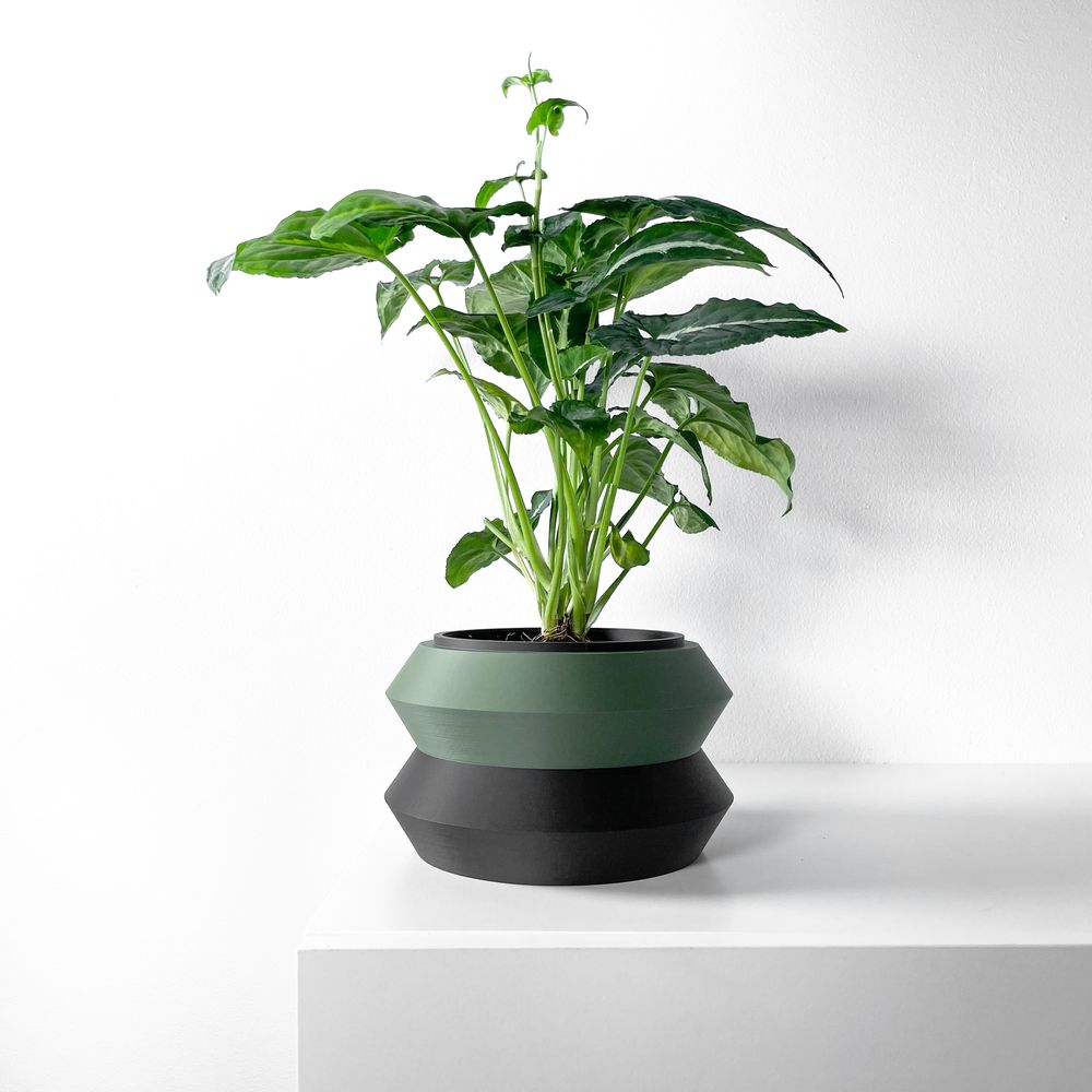 Cache-pot Grafel imprimé en 3D - pot de fleurs design 16 cm, décoration intérieure contemporaine, fabriqué en France — impression 3D par Manu3D