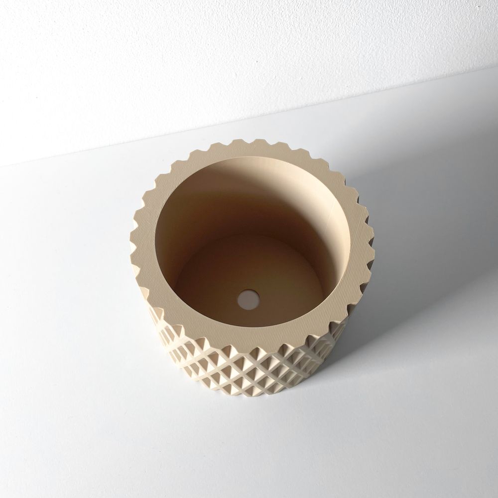 Cache-pot Grivan imprimé en 3D - pot de fleurs design 14 cm, décoration intérieure contemporaine, fabriqué en France — impression 3D par Manu3D