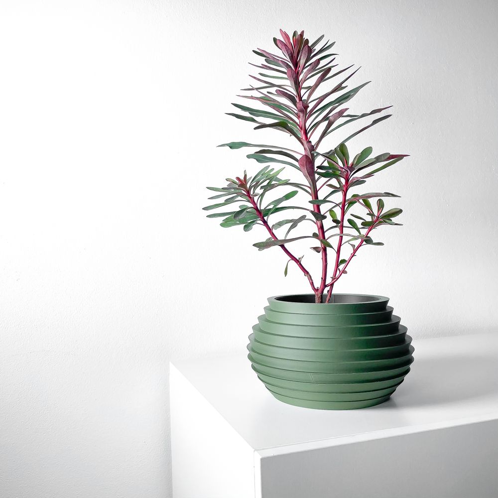 Cache-pot Hanro imprimé en 3D - pot de fleurs design 17 cm, décoration intérieure contemporaine, fabriqué en France — impression 3D par Manu3D