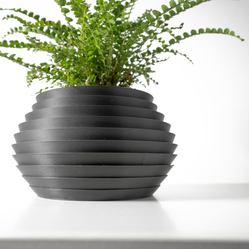 Cache-pot Harno imprimé en 3D - pot de fleurs design 17 cm, décoration intérieure contemporaine, fabriqué en France — impression 3D par Manu3D