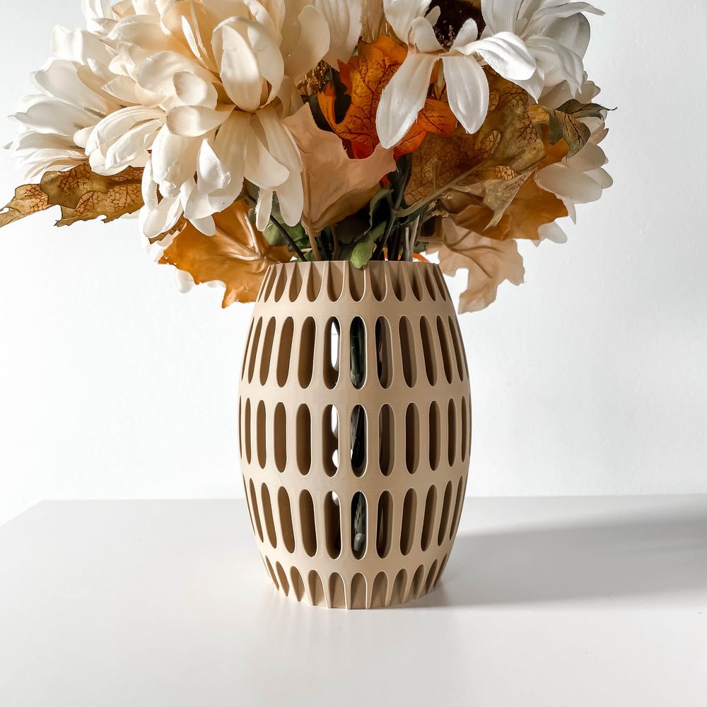 Vase Havas imprimé en 3D - vase à fleurs design 20 cm, décoration intérieure contemporaine, fabriqué en France — impression 3D par Manu3D