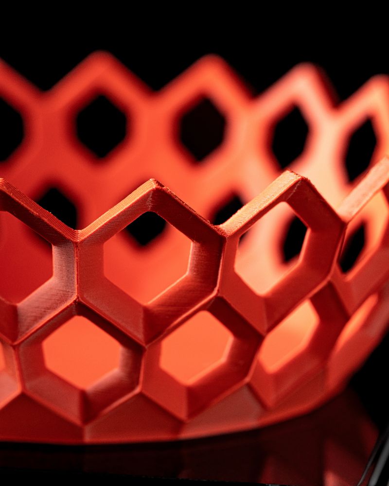 Coupe Hexa imprimée en 3D - vide-poche design 22 cm, décoration intérieure contemporaine, fabriquée en France — impression 3D par Manu3D