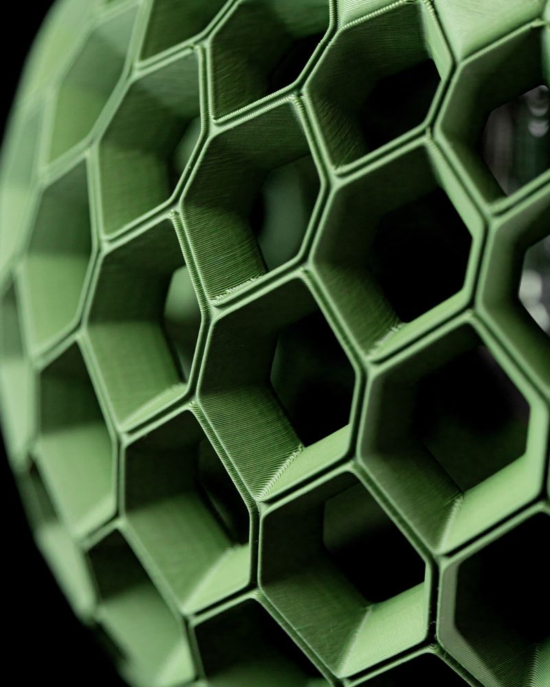 Suspension Hexa imprimée en 3D - abat-jour ajouré design 22 cm, décoration intérieure contemporaine, fabriquée en France — impression 3D par Manu3D