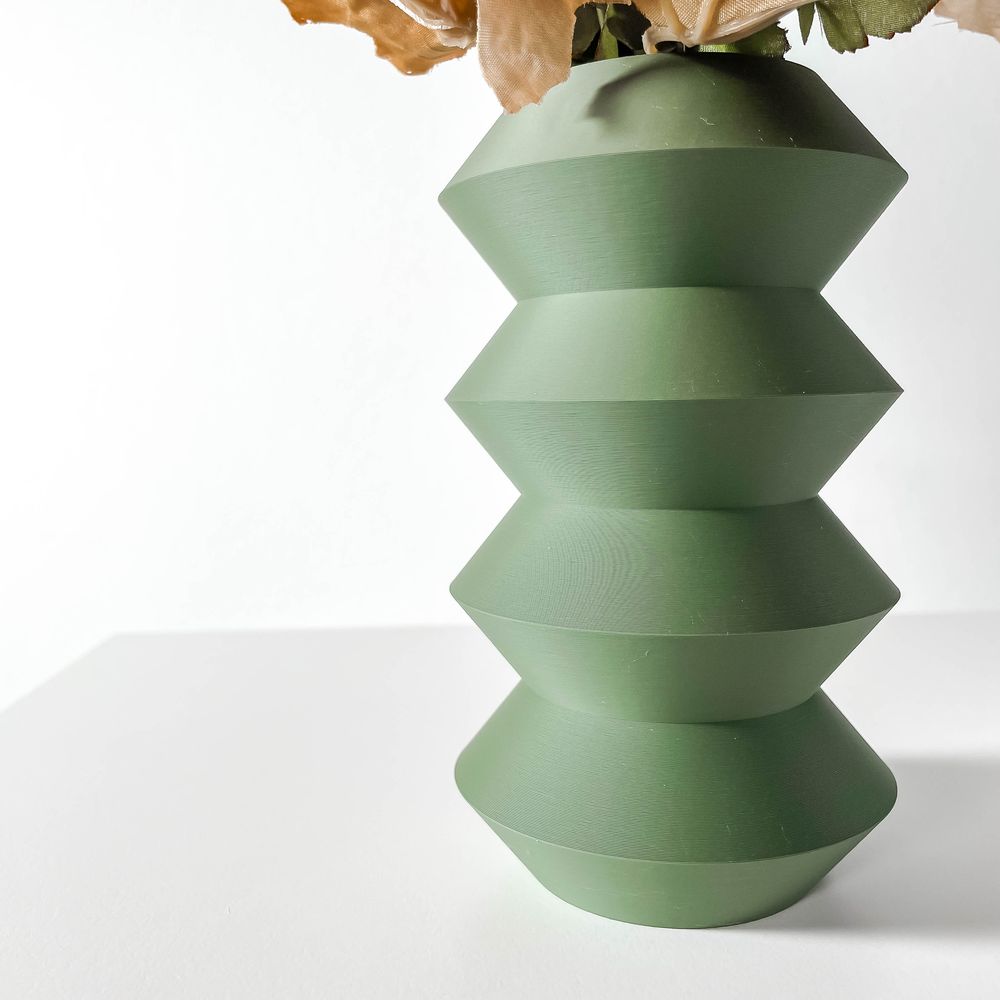 Vase Huso imprimé en 3D - vase à fleurs design 31 cm, décoration intérieure contemporaine, fabriqué en France — impression 3D par Manu3D
