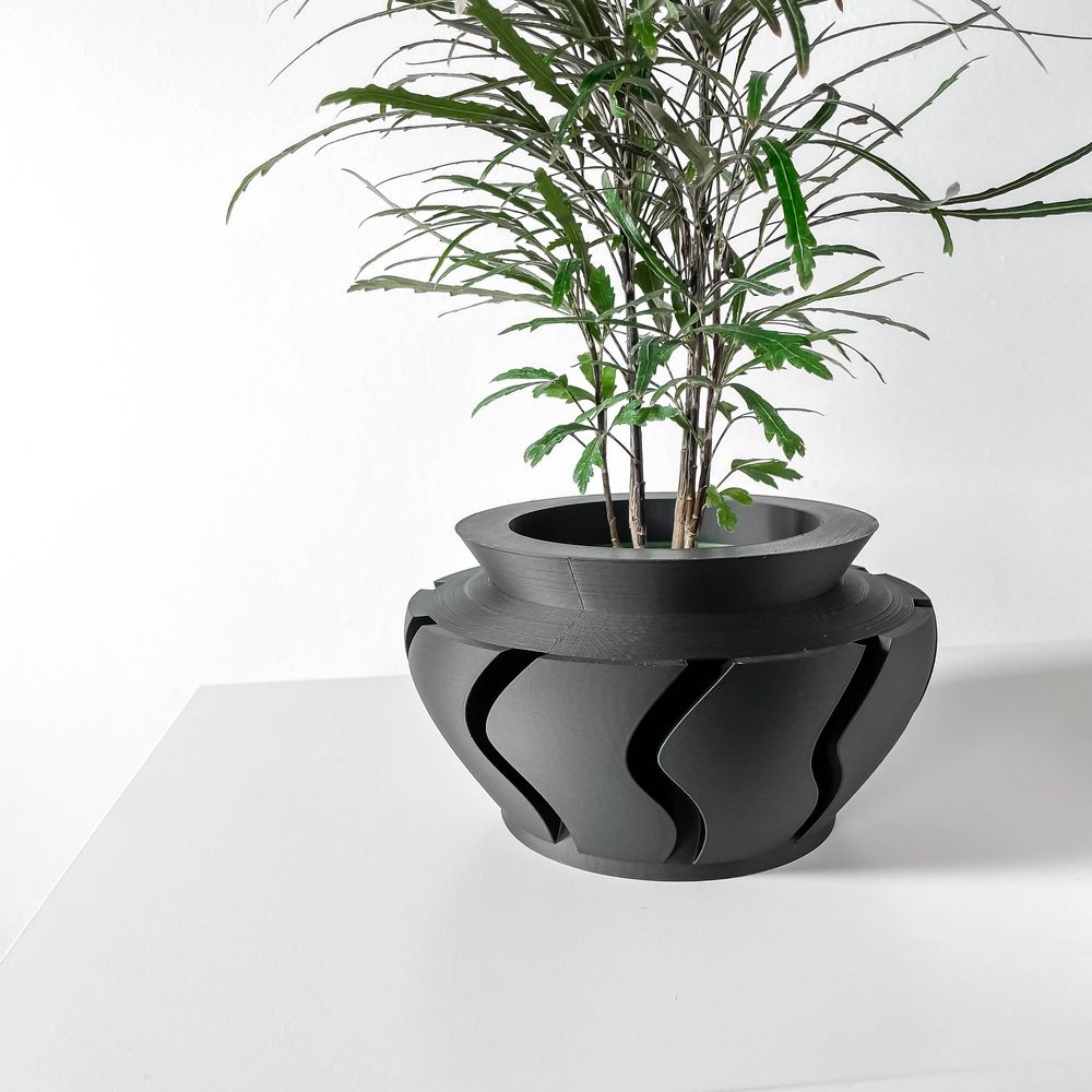 Cache-pot Inero imprimé en 3D - pot de fleurs design 12 cm, décoration intérieure contemporaine, fabriqué en France — impression 3D par Manu3D