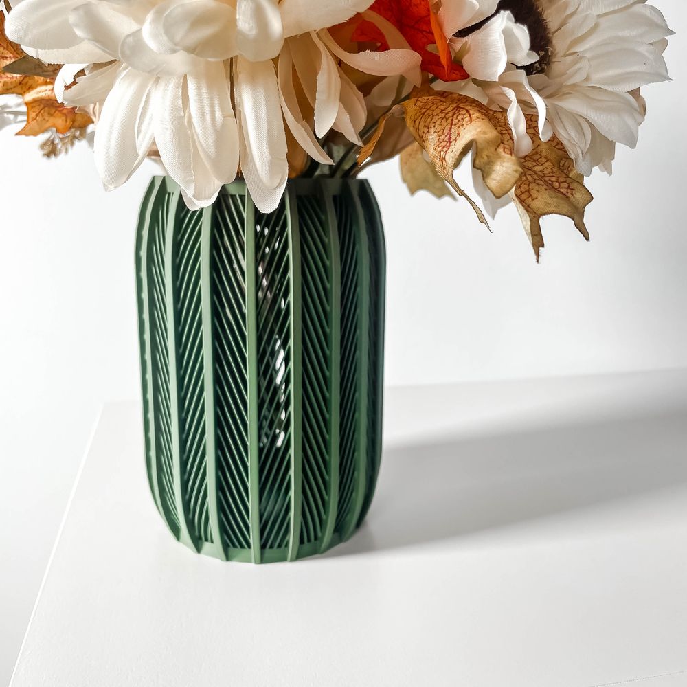 Vase Inso imprimé en 3D - vase à fleurs design 20 cm, décoration intérieure contemporaine, fabriqué en France — impression 3D par Manu3D
