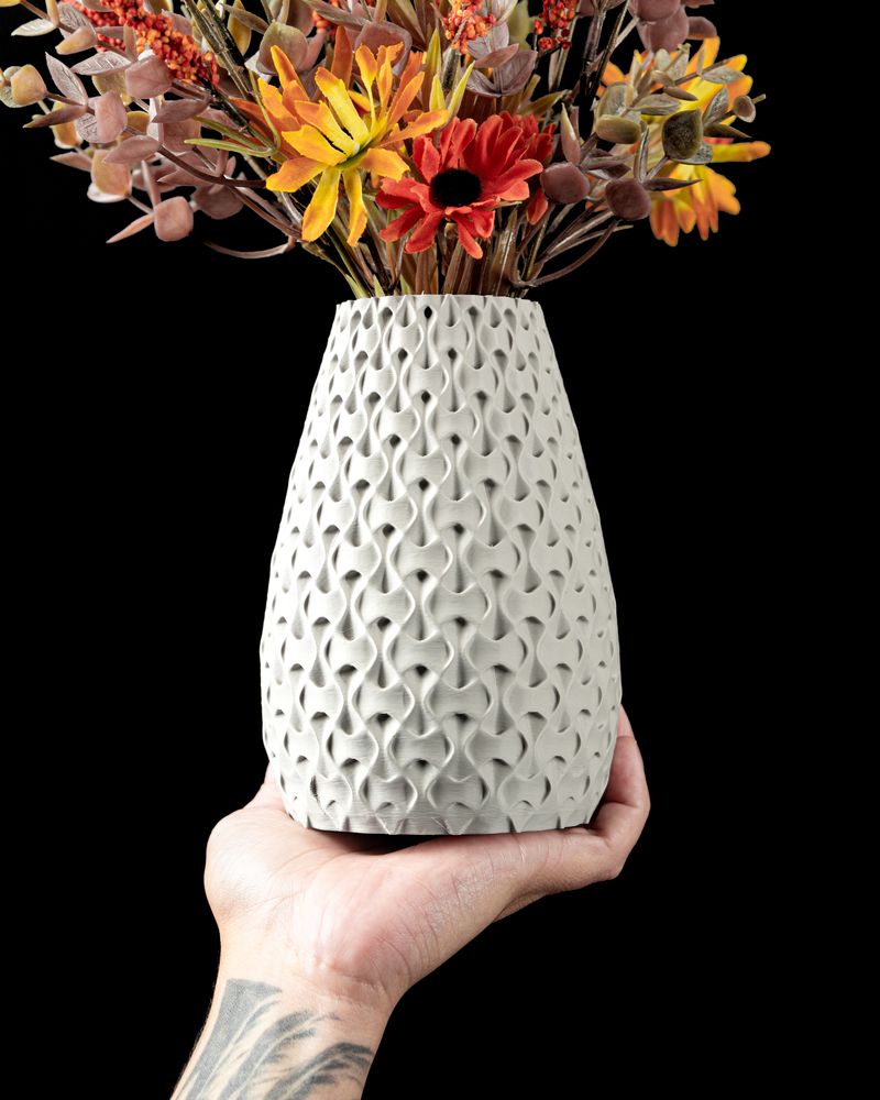 Vase Inter imprimé en 3D - vase à fleurs design 20 cm, décoration intérieure contemporaine, fabriqué en France — impression 3D par Manu3D