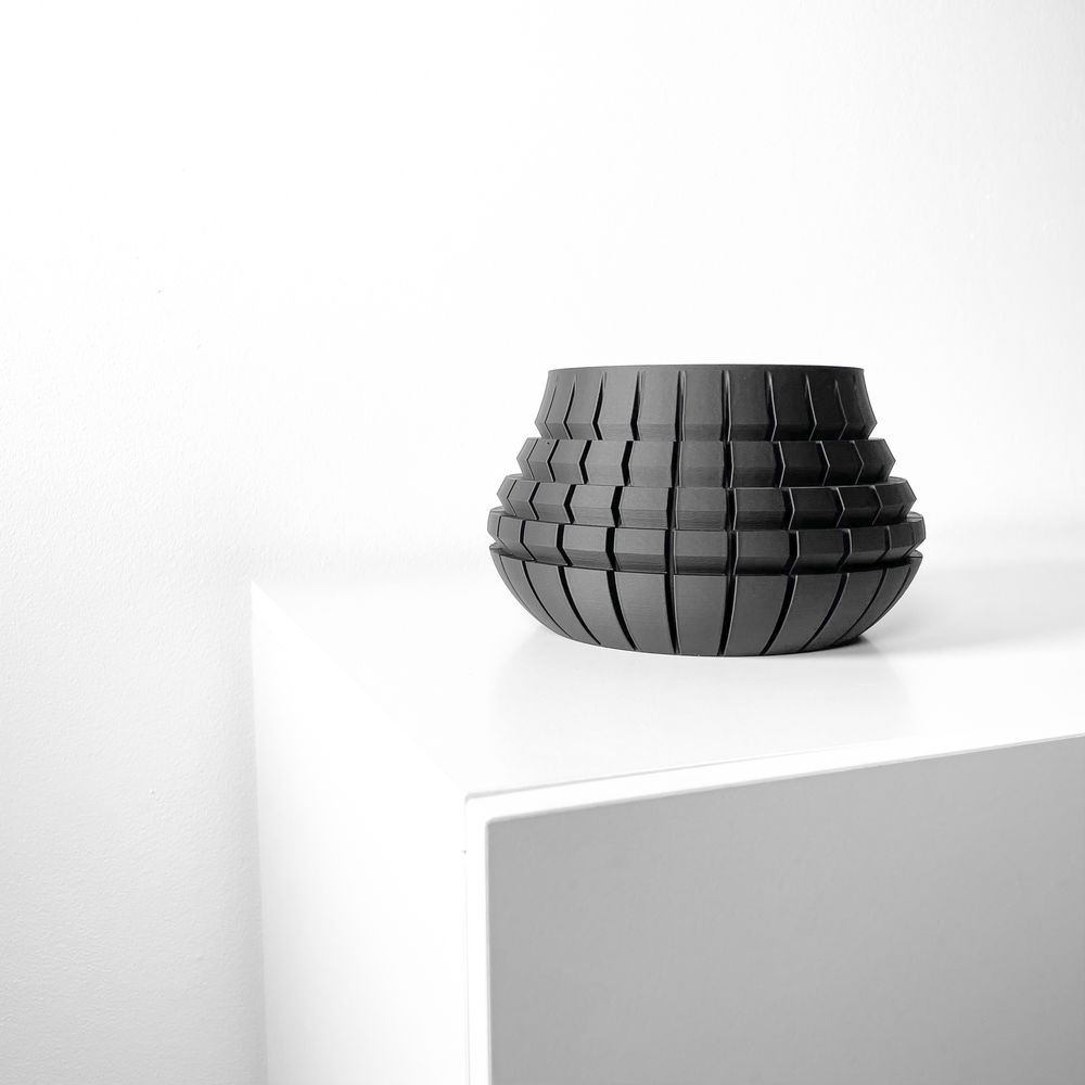 Cache-pot Ivane imprimé en 3D - pot de fleurs design 17 cm, décoration intérieure contemporaine, fabriqué en France — impression 3D par Manu3D