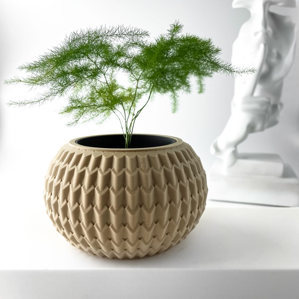 Cache-pot Iver imprimé en 3D - pot de fleurs design 12 cm, décoration intérieure contemporaine, fabriqué en France — impression 3D par Manu3D