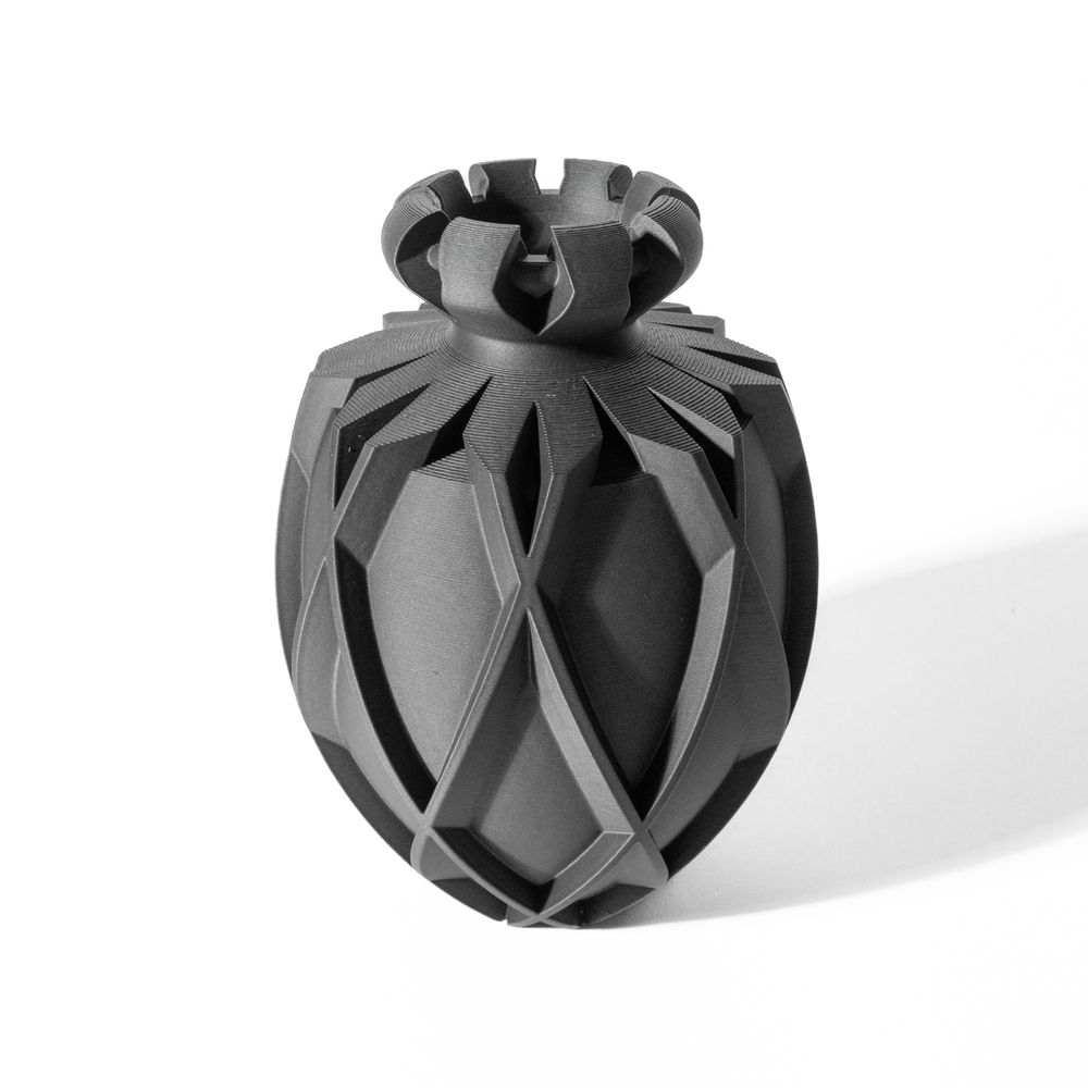 Vase Jari imprimé en 3D - vase à fleurs design 20 cm, décoration intérieure contemporaine, fabriqué en France — impression 3D par Manu3D