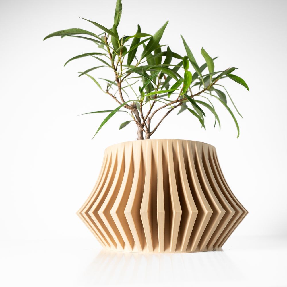 Cache-pot Jasen imprimé en 3D - pot de fleurs design 18 cm, décoration intérieure contemporaine, fabriqué en France — impression 3D par Manu3D