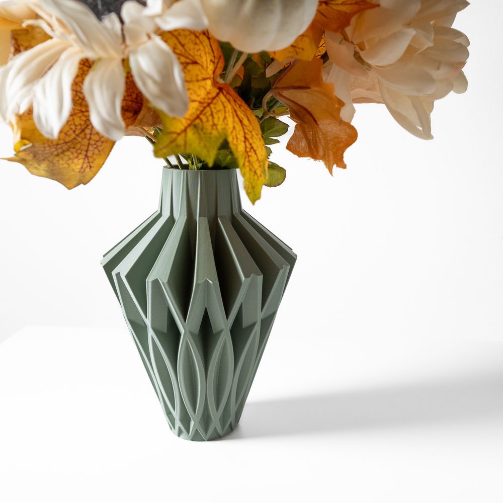 Vase Javero imprimé en 3D - vase à fleurs design 18 cm, décoration intérieure contemporaine, fabriqué en France — impression 3D par Manu3D