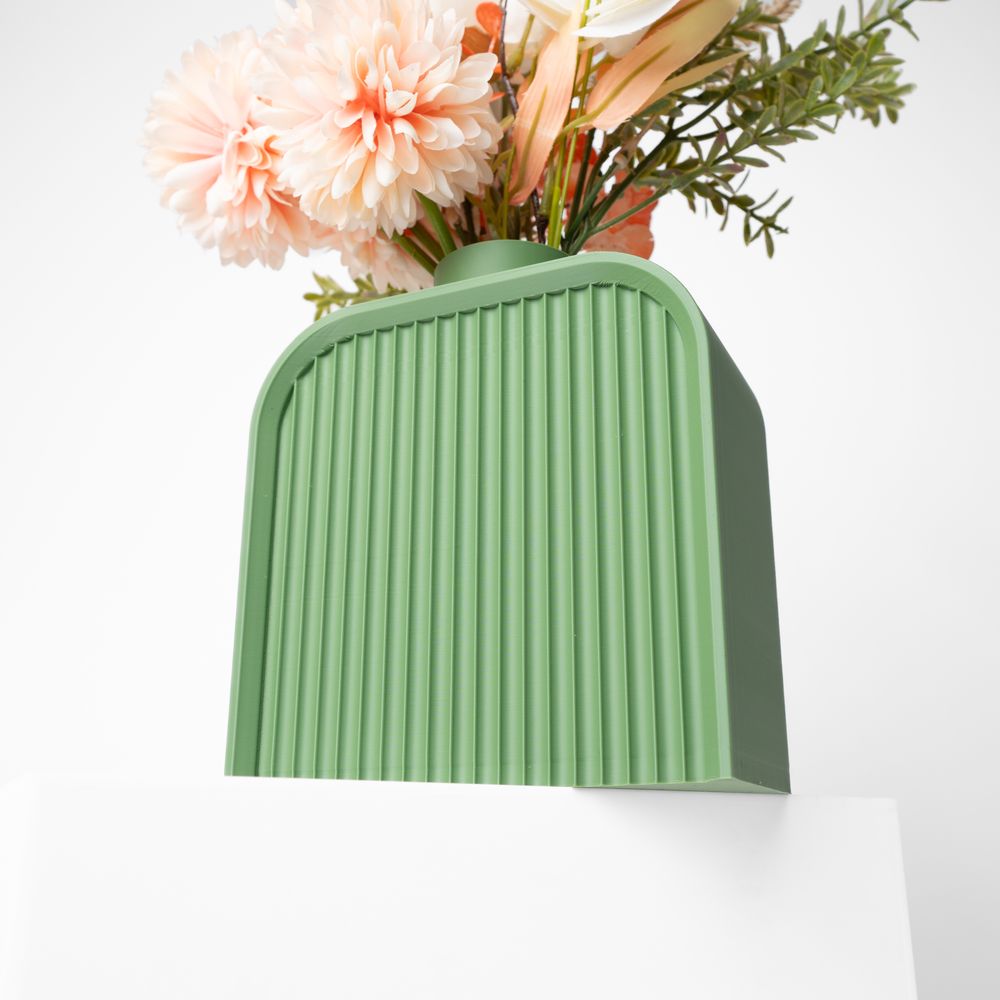 Vase Javo imprimé en 3D - vase à fleurs design 18 cm, décoration intérieure contemporaine, fabriqué en France — impression 3D par Manu3D