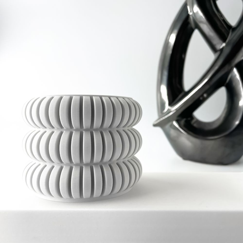 Cache-pot Jevor imprimé en 3D - pot de fleurs design 10 cm, décoration intérieure contemporaine, fabriqué en France — impression 3D par Manu3D