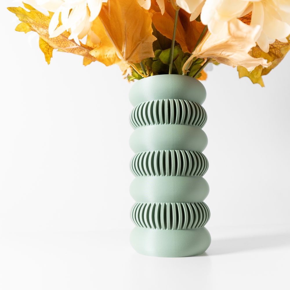 Vase Jino imprimé en 3D - vase à fleurs design 18 cm, décoration intérieure contemporaine, fabriqué en France — impression 3D par Manu3D