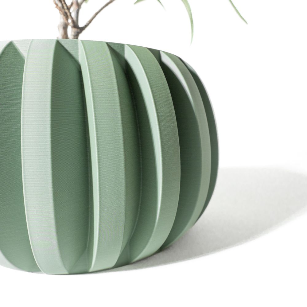 Cache-pot Jone imprimé en 3D - pot de fleurs design 16 cm, décoration intérieure contemporaine, fabriqué en France — impression 3D par Manu3D