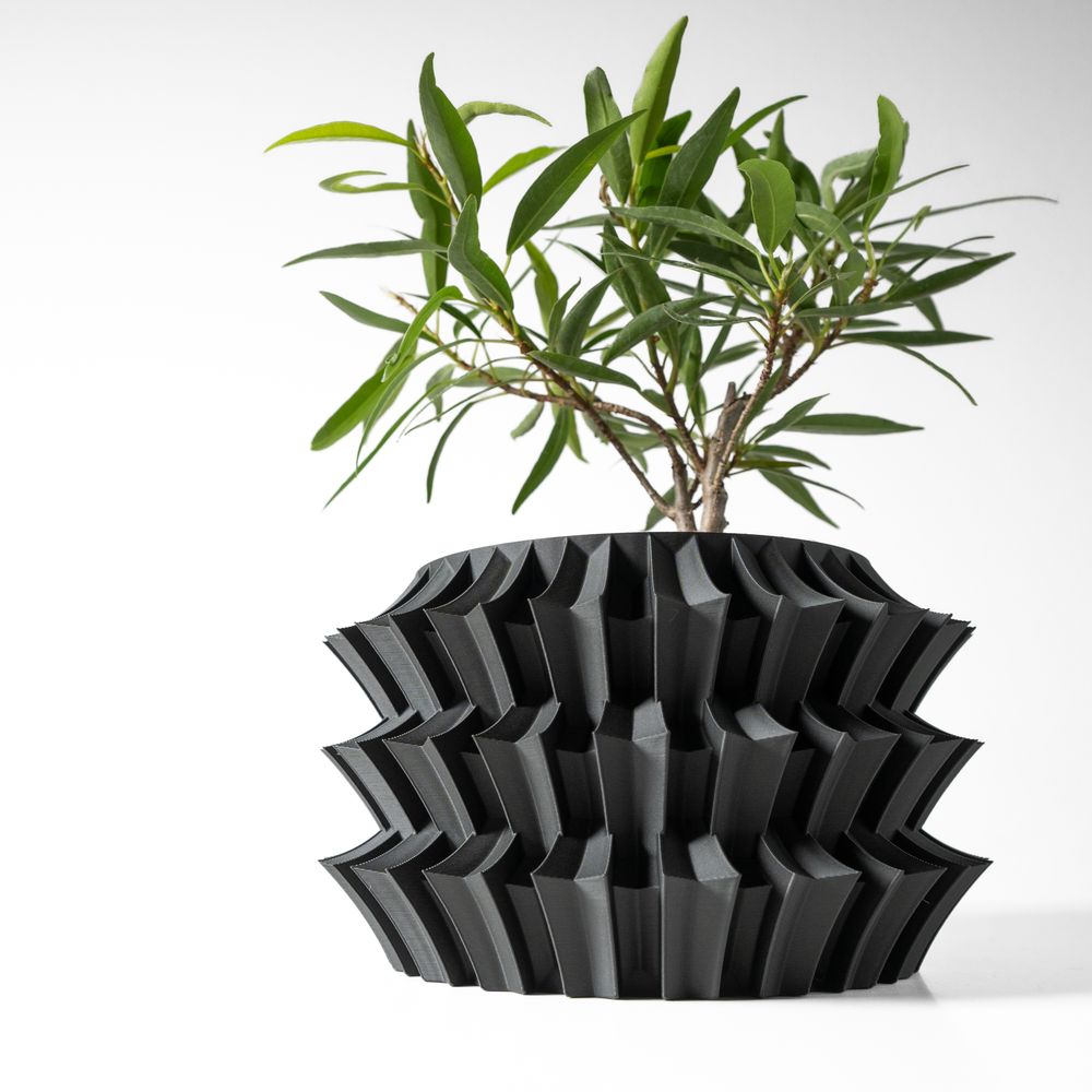 Cache-pot Jori imprimé en 3D - pot de fleurs design 17 cm, décoration intérieure contemporaine, fabriqué en France — impression 3D par Manu3D