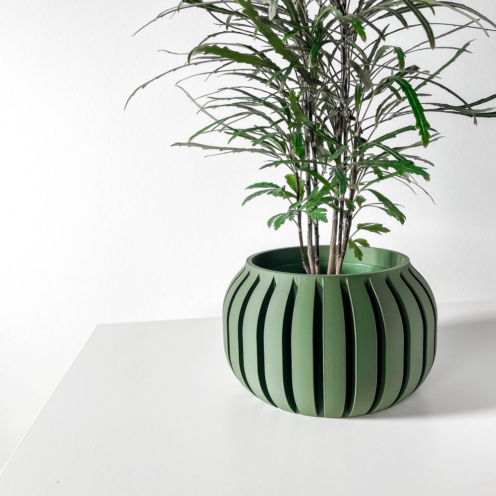 Cache-pot Juse imprimé en 3D - pot de fleurs design 16 cm, décoration intérieure contemporaine, fabriqué en France — impression 3D par Manu3D