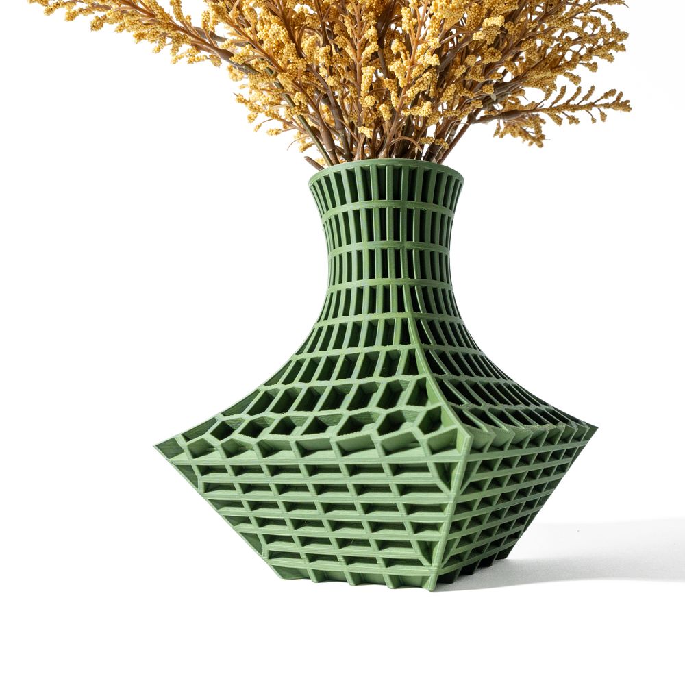 Vase Juve imprimé en 3D - vase à fleurs design 18 cm, décoration intérieure contemporaine, fabriqué en France — impression 3D par Manu3D