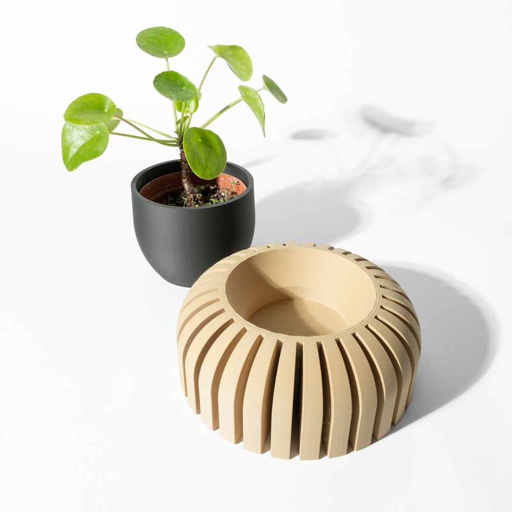 Cache-pot Karis imprimé en 3D - pot de fleurs design 18 cm, décoration intérieure contemporaine, fabriqué en France — impression 3D par Manu3D