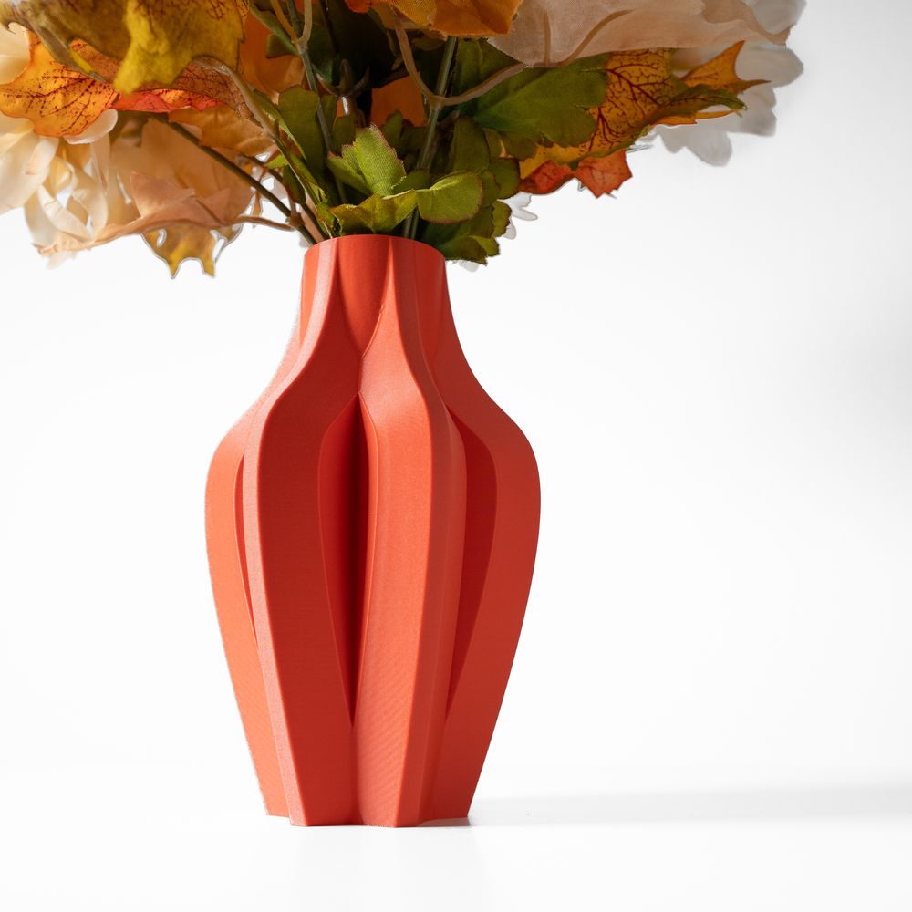 Vase Kasia imprimé en 3D - vase à fleurs design 31 cm, décoration intérieure contemporaine, fabriqué en France — impression 3D par Manu3D