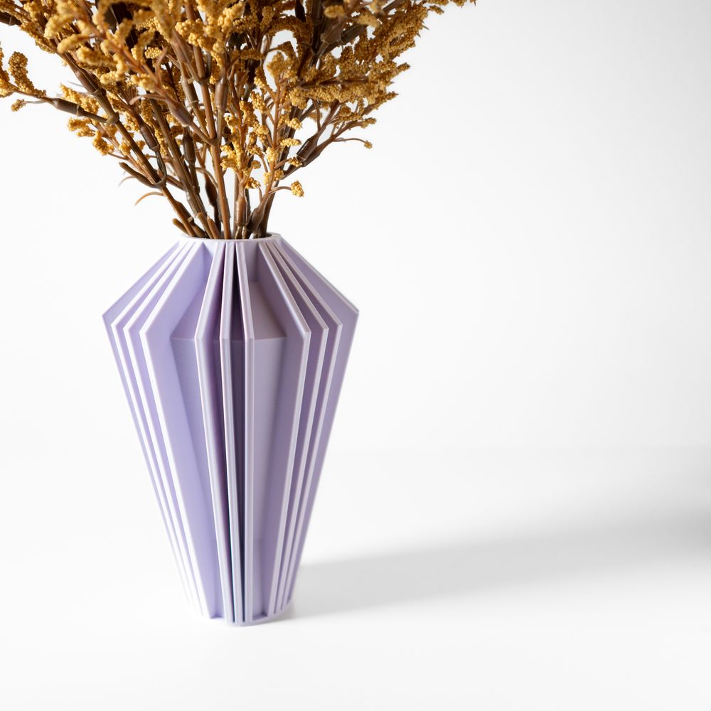 Vase Kimi imprimé en 3D - vase à fleurs design 18 cm, décoration intérieure contemporaine, fabriqué en France — impression 3D par Manu3D