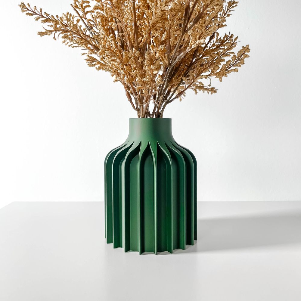 Vase Kinsu imprimé en 3D - vase à fleurs design 17 cm, décoration intérieure contemporaine, fabriqué en France — impression 3D par Manu3D