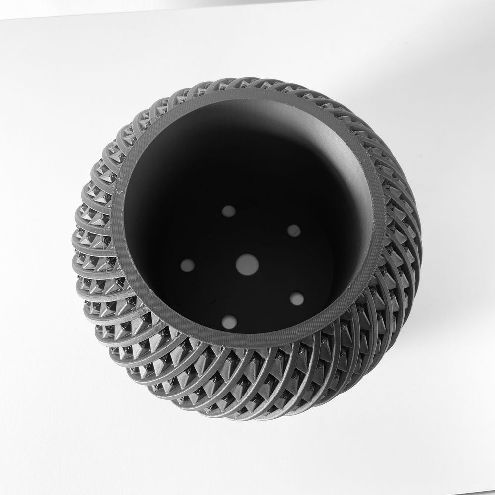 Cache-pot Kio imprimé en 3D - pot de fleurs design 12 cm, décoration intérieure contemporaine, fabriqué en France — impression 3D par Manu3D