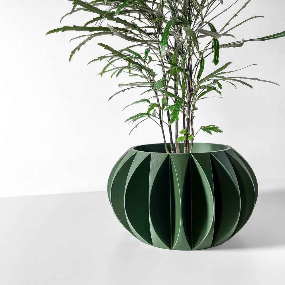 Cache-pot Kire imprimé en 3D - pot de fleurs design 18 cm, décoration intérieure contemporaine, fabriqué en France — impression 3D par Manu3D