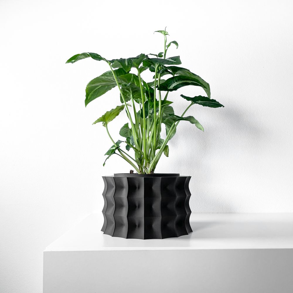 Cache-pot Kivern imprimé en 3D - pot de fleurs design 16 cm, décoration intérieure contemporaine, fabriqué en France — impression 3D par Manu3D