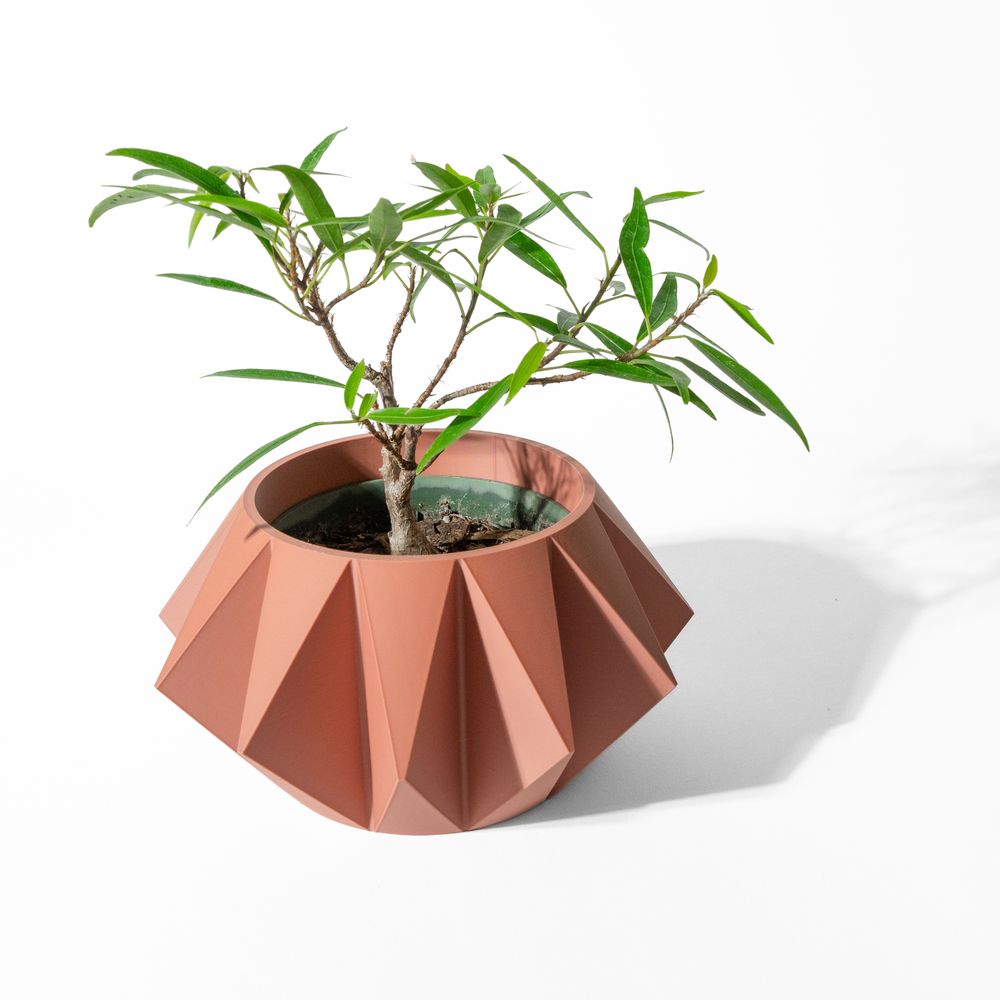 Cache-pot Koni imprimé en 3D - pot de fleurs design 19 cm, décoration intérieure contemporaine, fabriqué en France — impression 3D par Manu3D