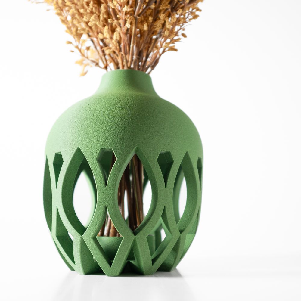 Vase Kova imprimé en 3D - vase à fleurs design 15 cm, décoration intérieure contemporaine, fabriqué en France — impression 3D par Manu3D