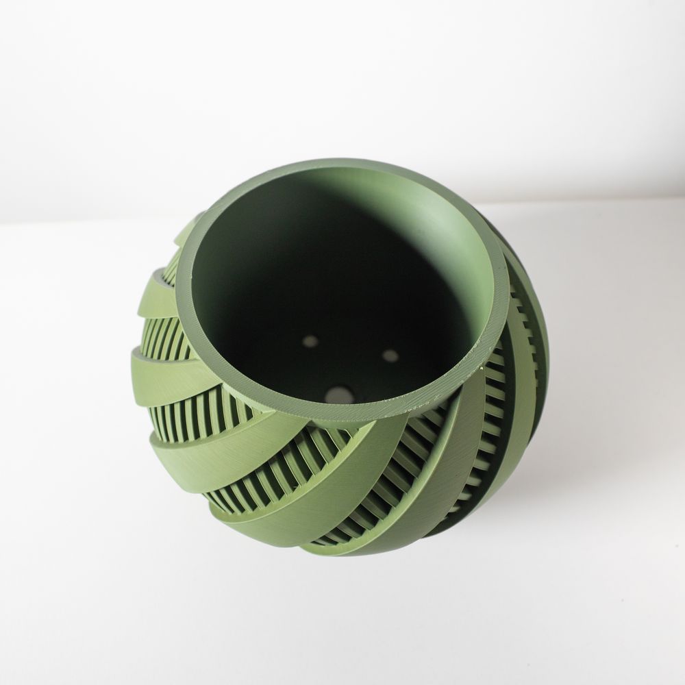 Cache-pot Krato imprimé en 3D - pot de fleurs design 12 cm, décoration intérieure contemporaine, fabriqué en France — impression 3D par Manu3D
