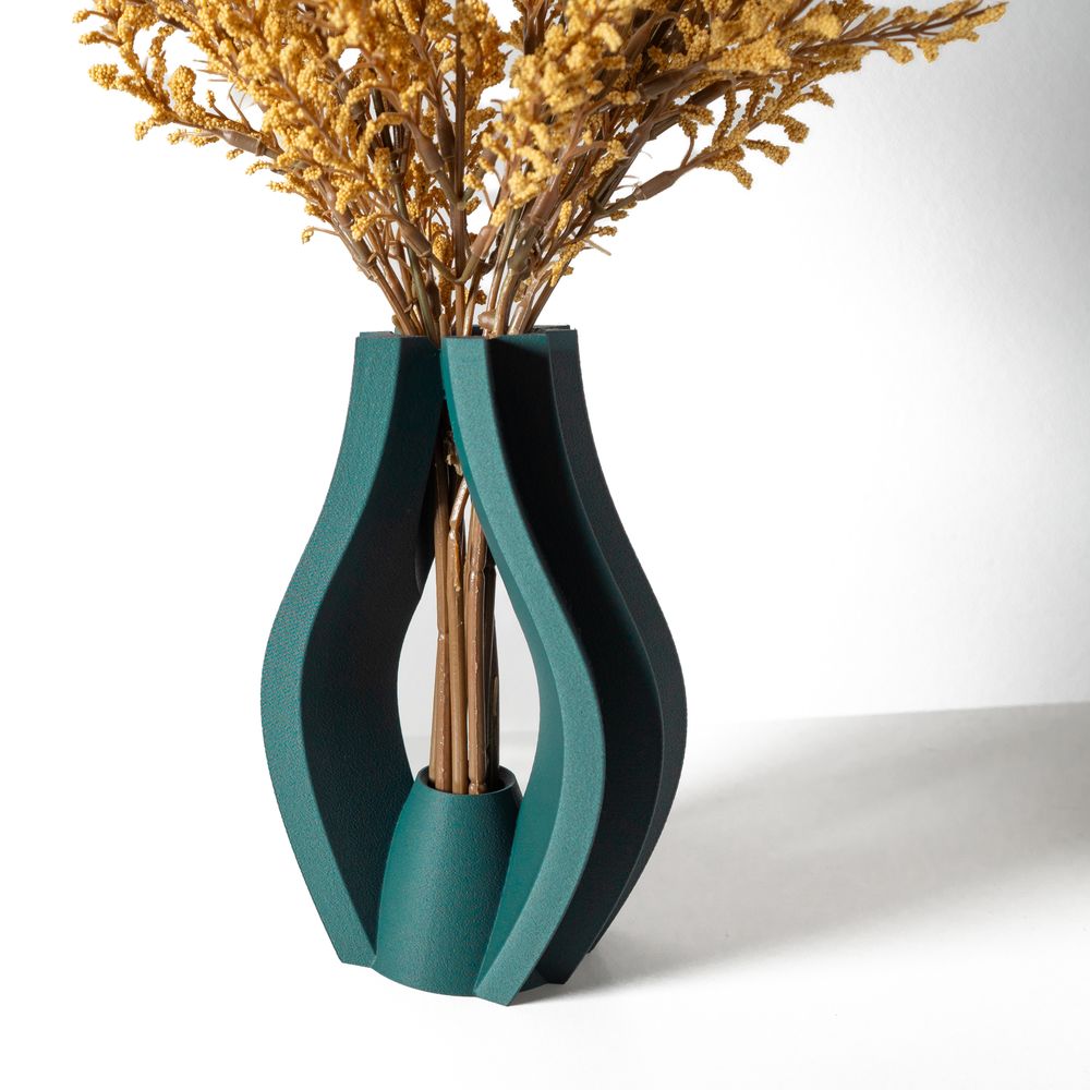 Vase Krono imprimé en 3D - vase à fleurs design 18 cm, décoration intérieure contemporaine, fabriqué en France — impression 3D par Manu3D
