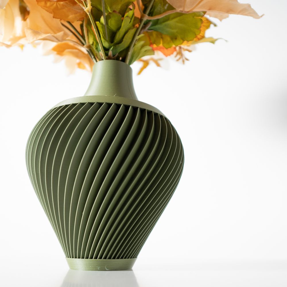 Vase Kumo imprimé en 3D - vase à fleurs design 18 cm, décoration intérieure contemporaine, fabriqué en France — impression 3D par Manu3D