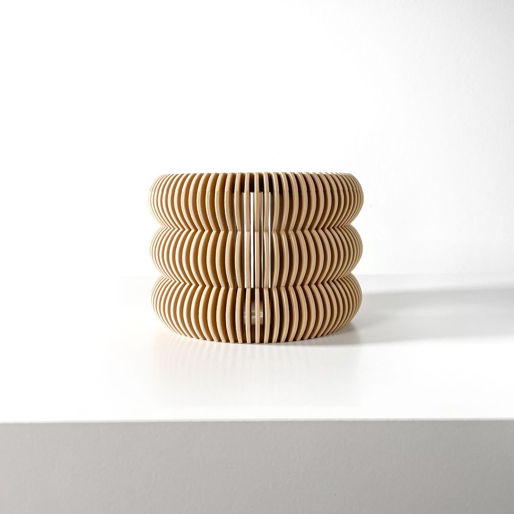 Cache-pot Kurga imprimé en 3D - pot de fleurs design 15 cm, décoration intérieure contemporaine, fabriqué en France — impression 3D par Manu3D