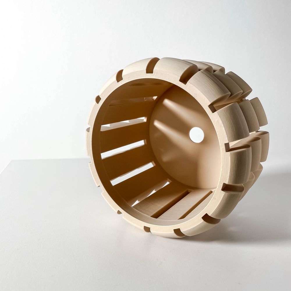 Cache-pot Lami imprimé en 3D - pot de fleurs design 15 cm, décoration intérieure contemporaine, fabriqué en France — impression 3D par Manu3D