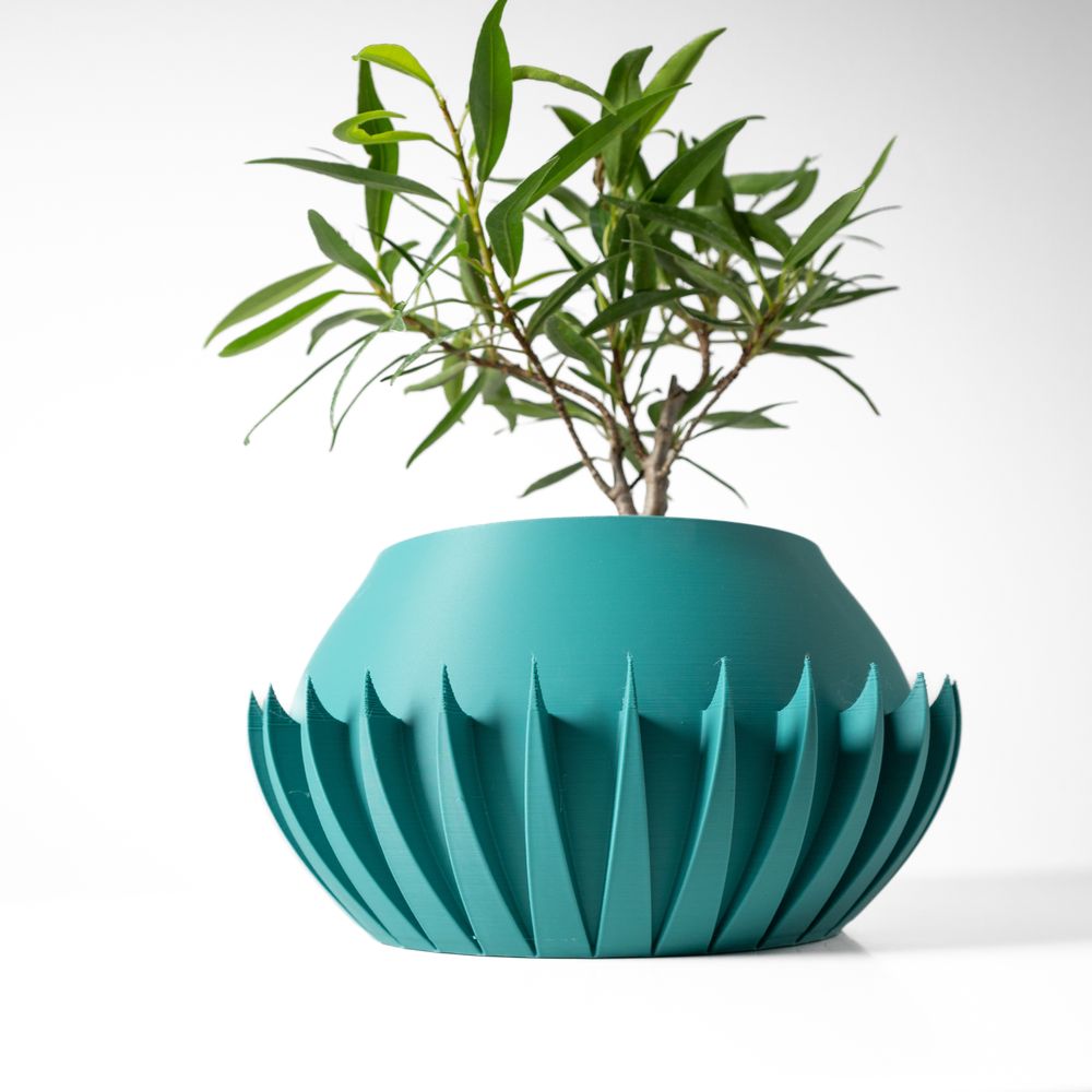 Cache-pot Lavis imprimé en 3D - pot de fleurs design 17 cm, décoration intérieure contemporaine, fabriqué en France — impression 3D par Manu3D