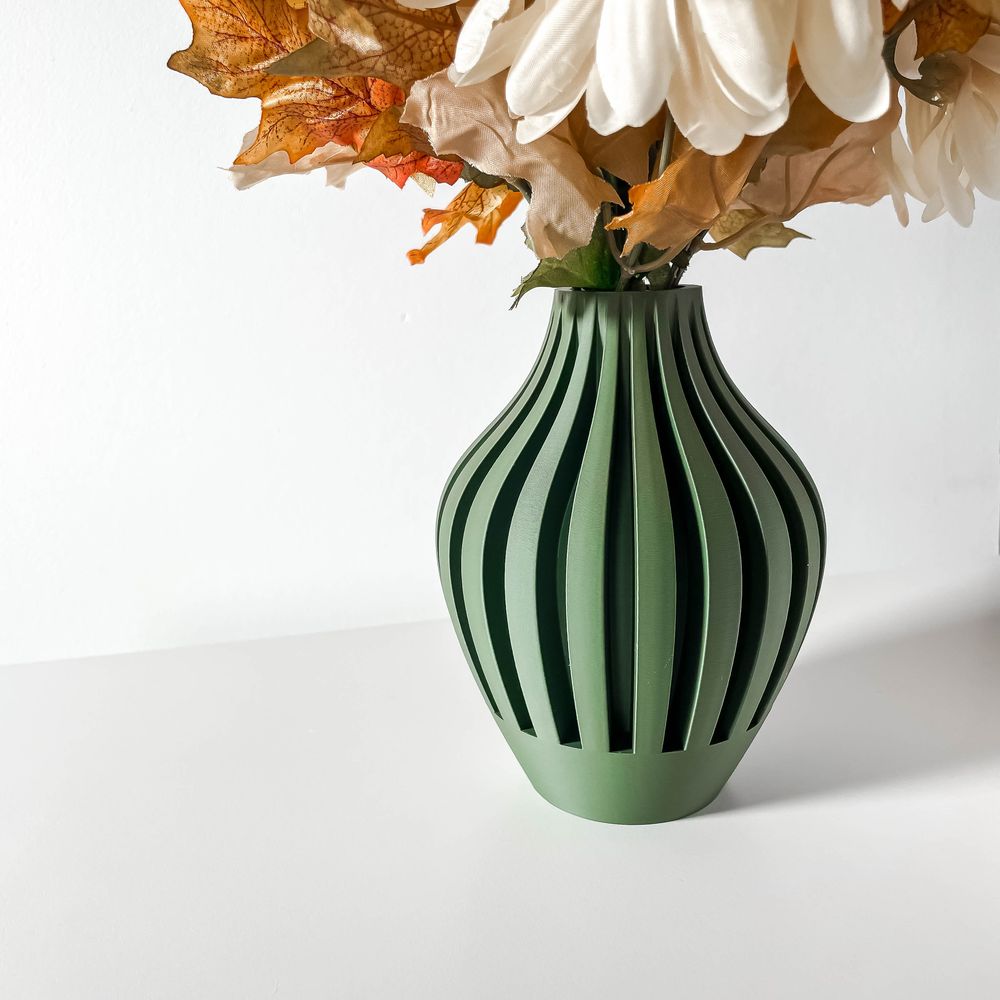 Vase Leris imprimé en 3D - vase à fleurs design 31 cm, décoration intérieure contemporaine, fabriqué en France — impression 3D par Manu3D